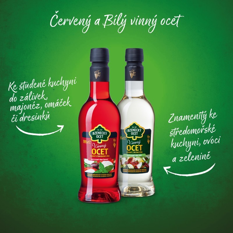 Červený a bílý vinný ocet