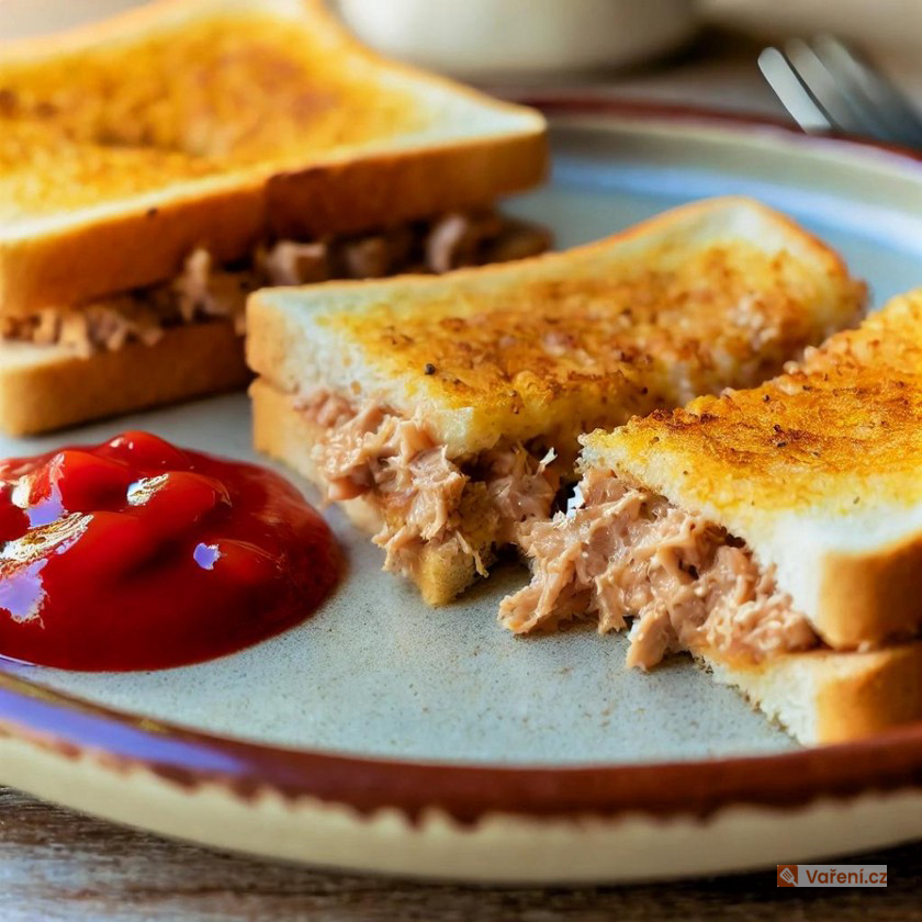 Jednoduché tuňákové toasty s kečupem