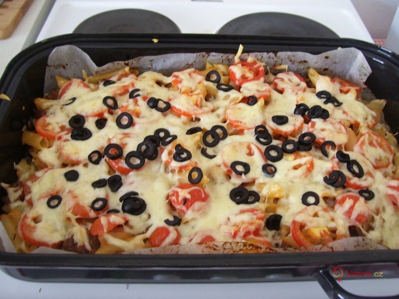 Zapečené těstoviny s masem a rajčaty - fotografie 5