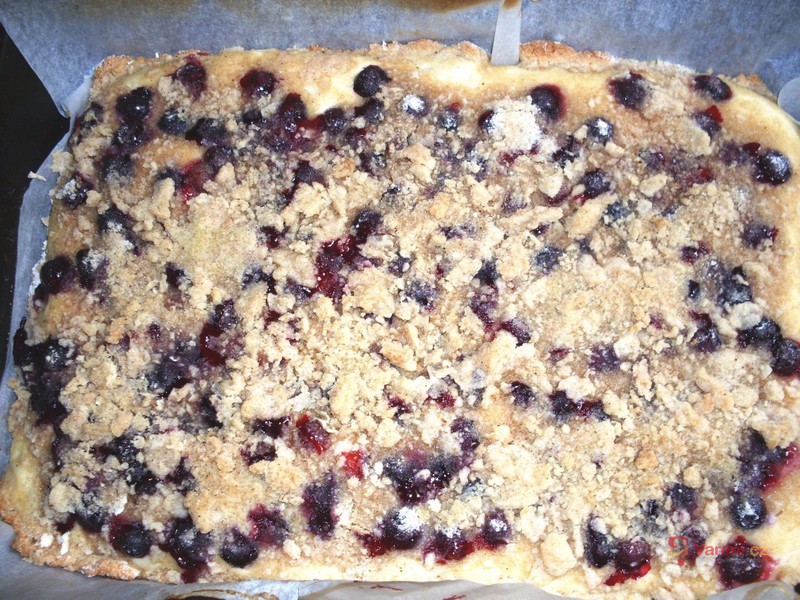 Zdravý tvarohový koláč s borůvkami - fotografie 5