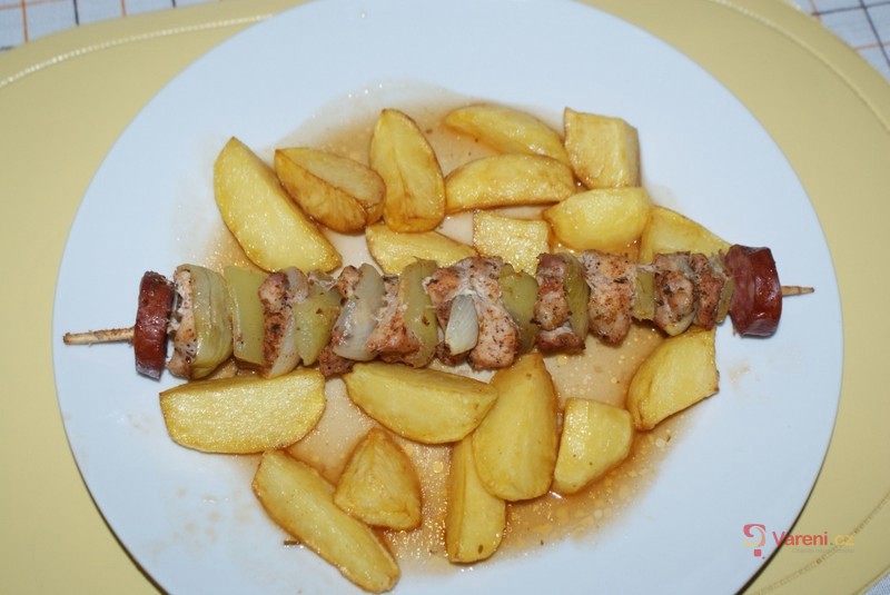 Kuřecí špíz s uzeným - fotografie 3