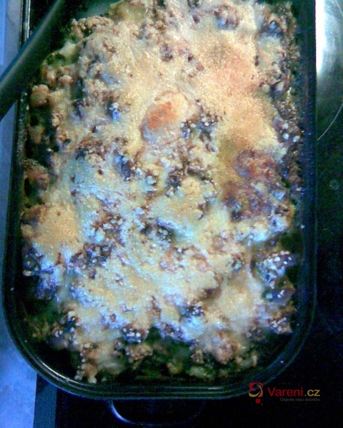Zapečené těstoviny s kuřecím masem a špenátem - fotografie 4