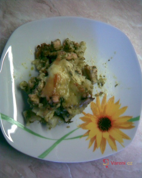 Zapečené těstoviny s kuřecím masem a špenátem - fotografie 5