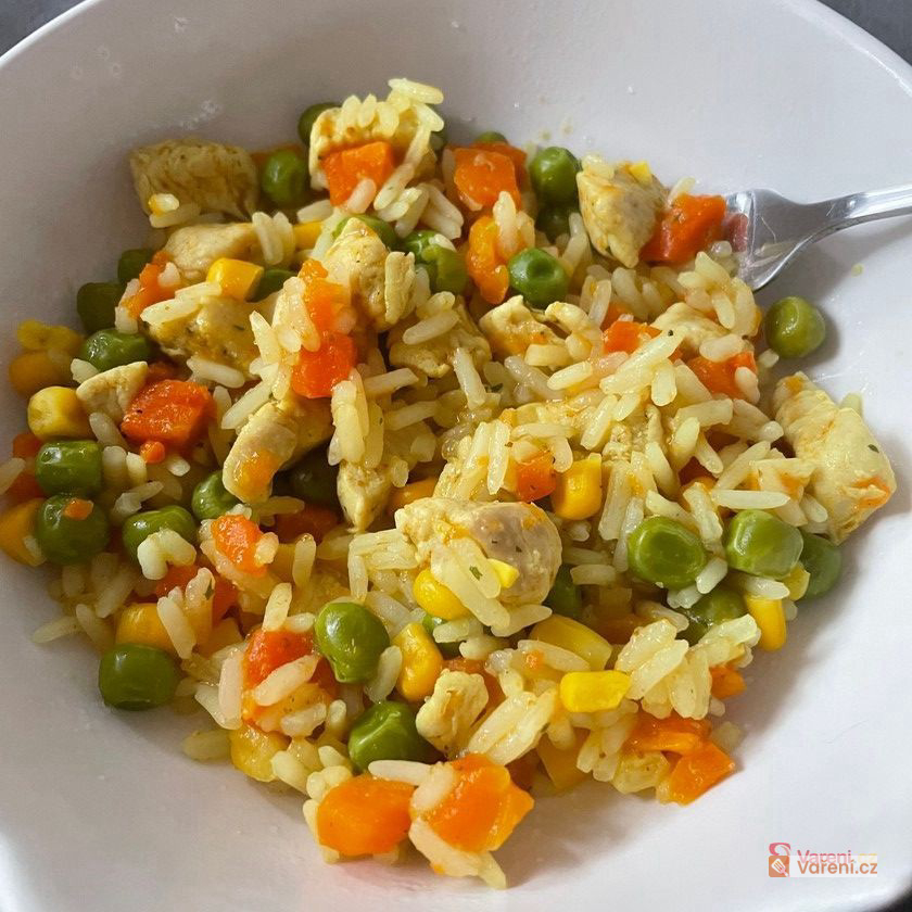 Rychlé zeleninové rizoto s kuřecím masem