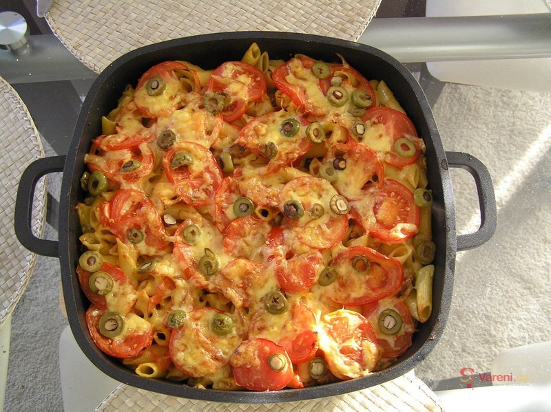 Zapečené těstoviny s masem a rajčaty - fotografie 4
