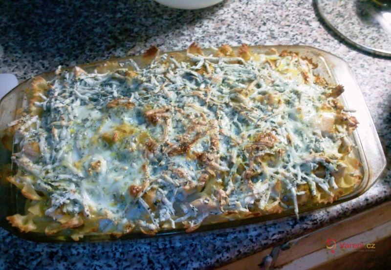 Zapečené těstoviny s kuřecím masem a nivou - fotografie 2