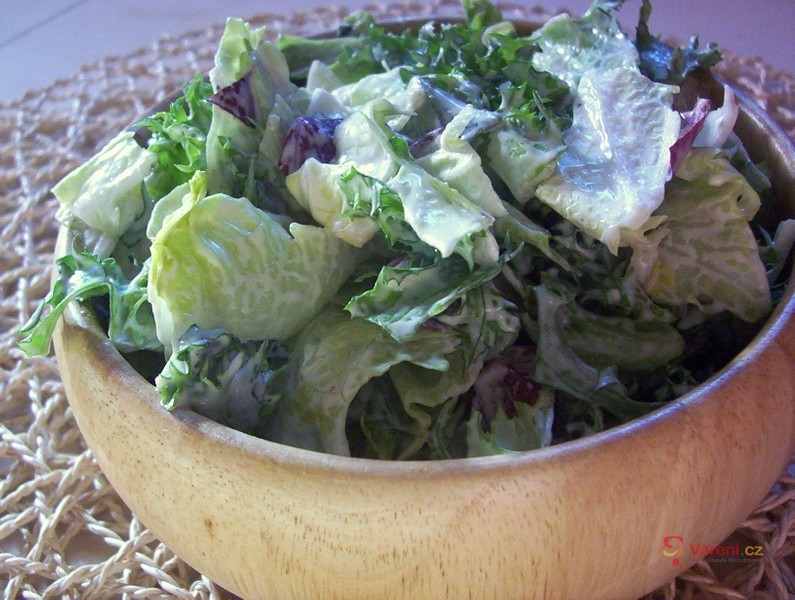 Listový salát s majonézovým dresinkem