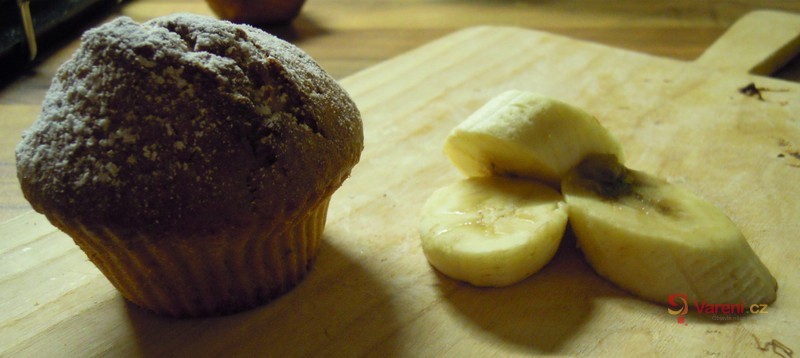 Banánovo-oříškové muffiny s nutellou