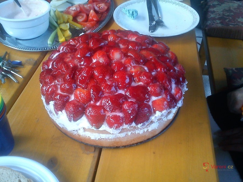 Tvarohovo-jahodový dort - fotografie 5