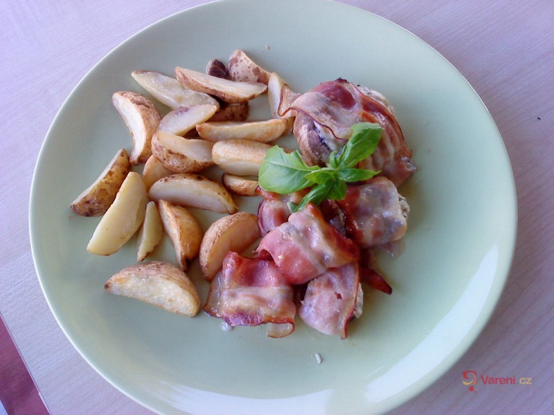 Žampiony plněné nivou - fotografie 5