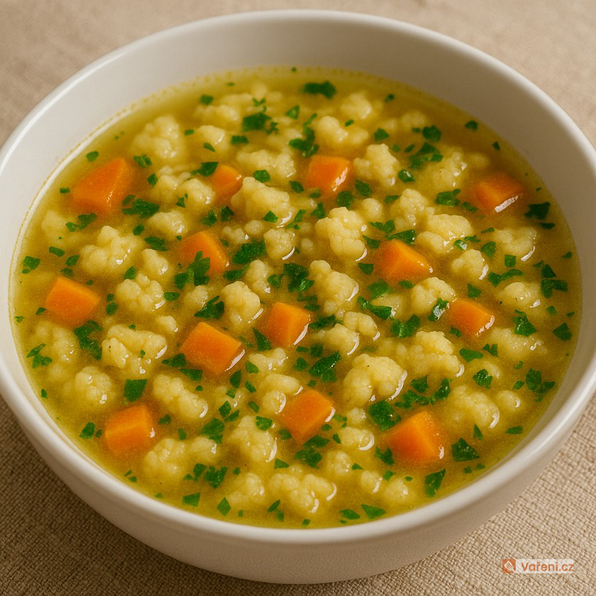 Drožďová polévka s kapáním