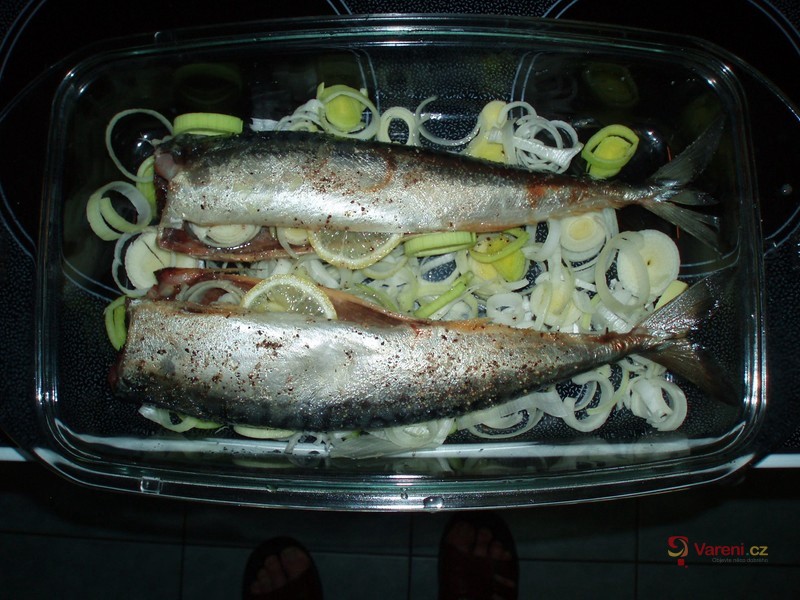 Makrely pečené s pórkem - fotografie 2