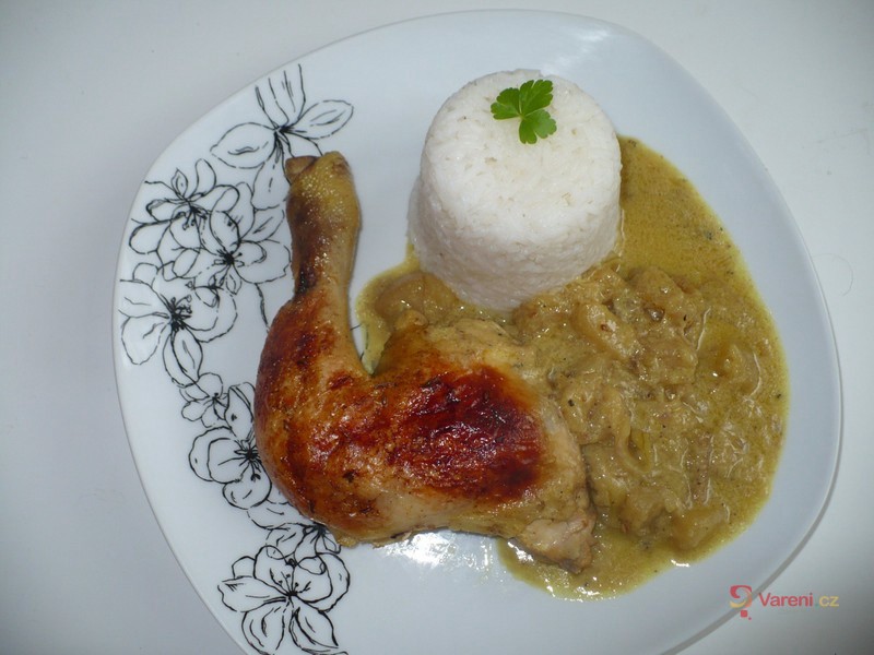 Pečené kuře na jablkách - fotografie 2