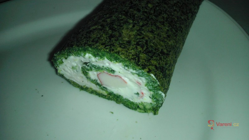 Špenátová roláda s tvarohovou náplní - fotografie 3