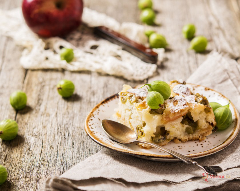 Angreštový koláč s tvarohem