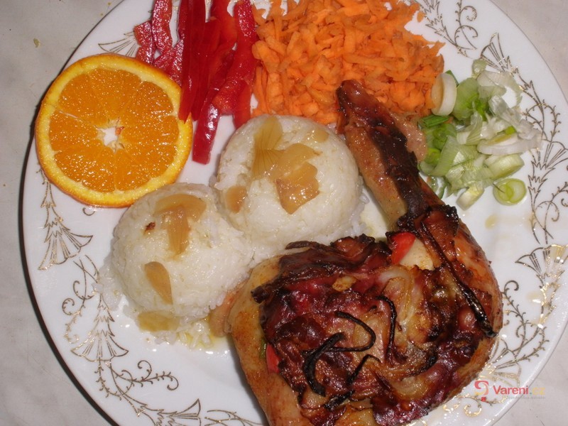 Pečená kuřecí stehna s uzeným - fotografie 2