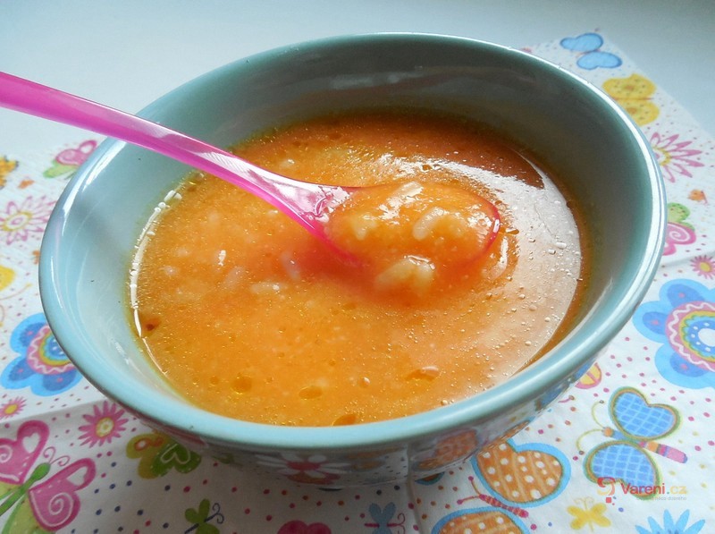 Příkrm rýžovo-mrkvová polévka