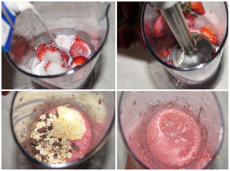 Jahodový koktejl se zmrzlinou a müsli - fotografie 2
