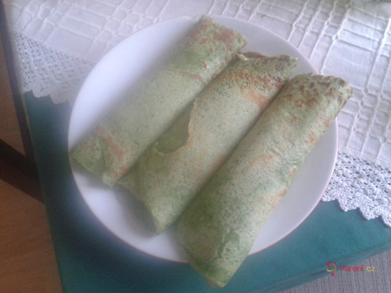 Špenátové palačinky se slaninou - fotografie 2