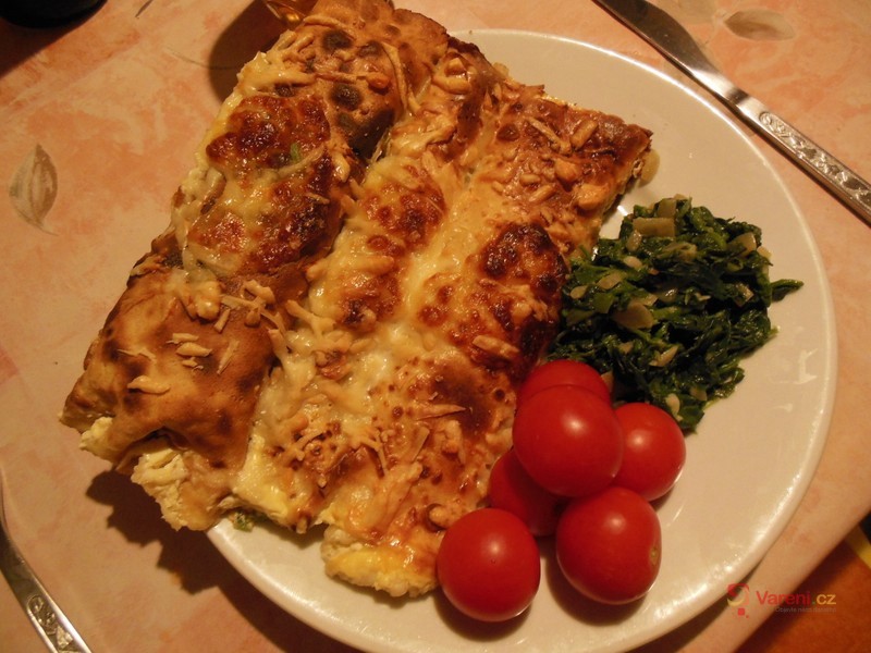 Zapečené špenátové palačinky ve smetaně - fotografie 2