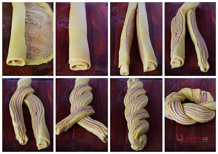 Pletený kynutý jogurtový koláč s kakaem - fotografie 3