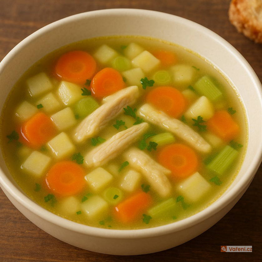 Selská polévka s kuřecím masem