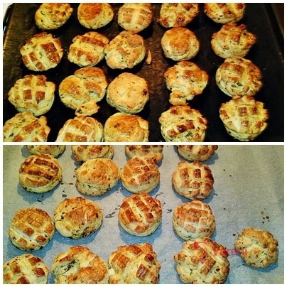 Špenátovo-česnekové překládané pagáčky - fotografie 3