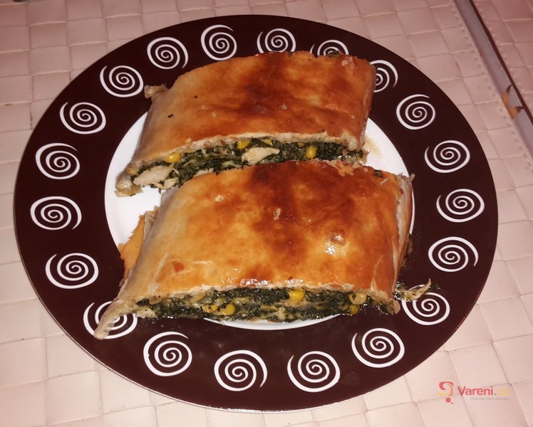 Špenátový závin s kuřátkem i bez - fotografie 2