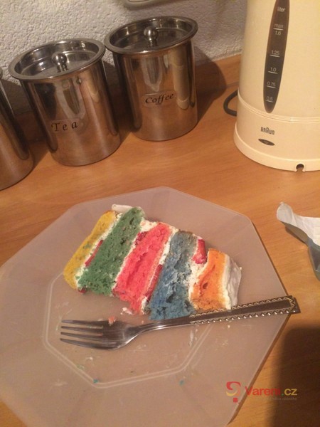 Duhový dort - Rainbow cake - fotografie 2