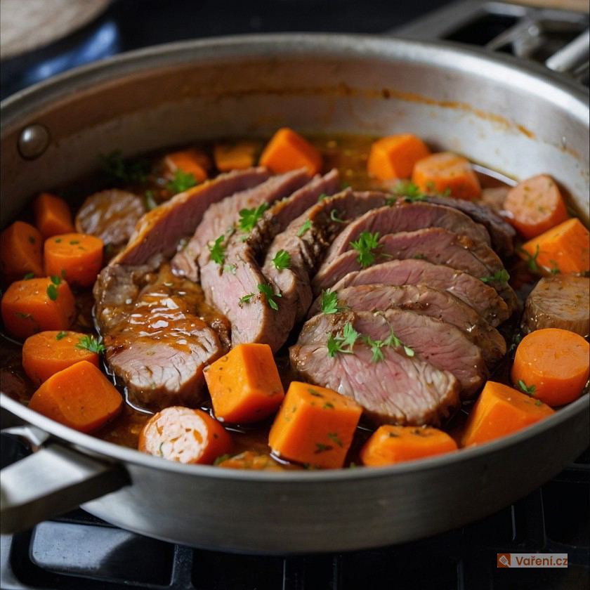 Maminčina dušená mrkev s vepřovým masem