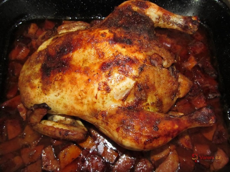 Pečené nadívané kuře - fotografie 3