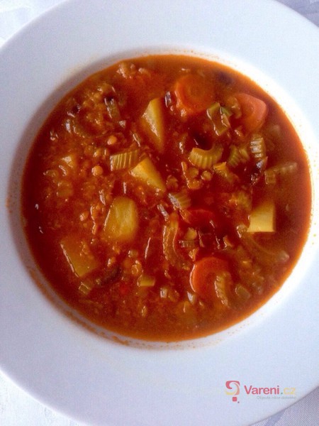 Indická polévka z červené čočky - fotografie 2