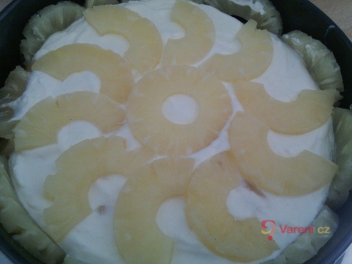 Jogurtový dort s ananasem bez pečení - fotografie 2