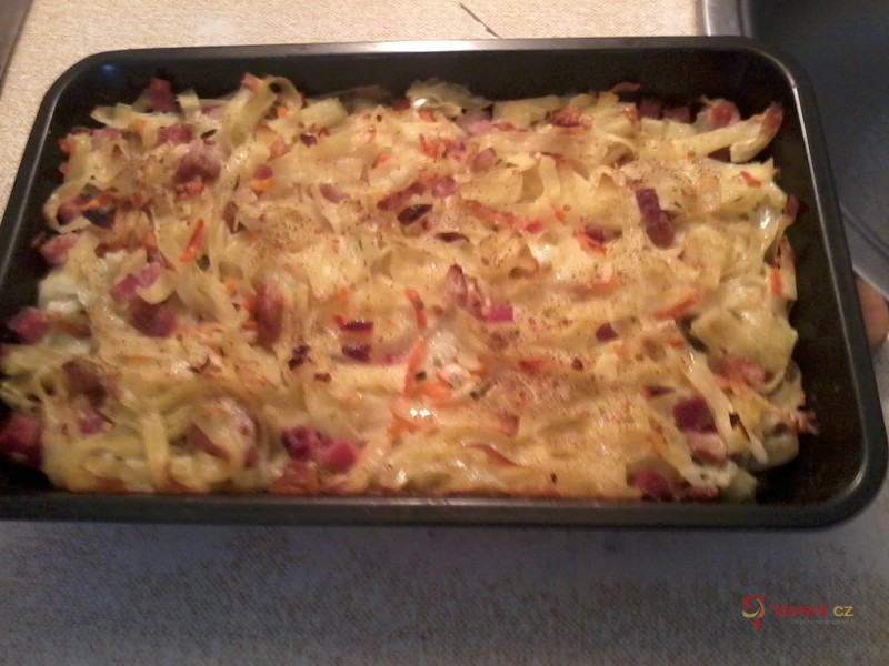 Těstoviny zapečené se šunkou - fotografie 5