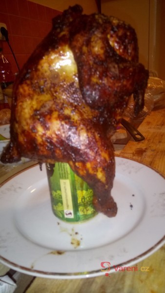 Opilé kuře na plechovce - fotografie 2