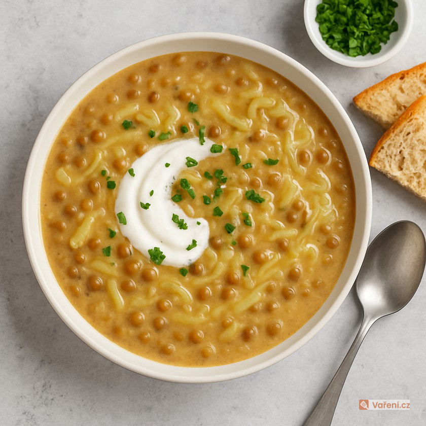 Smetanová čočková polévka se zelím