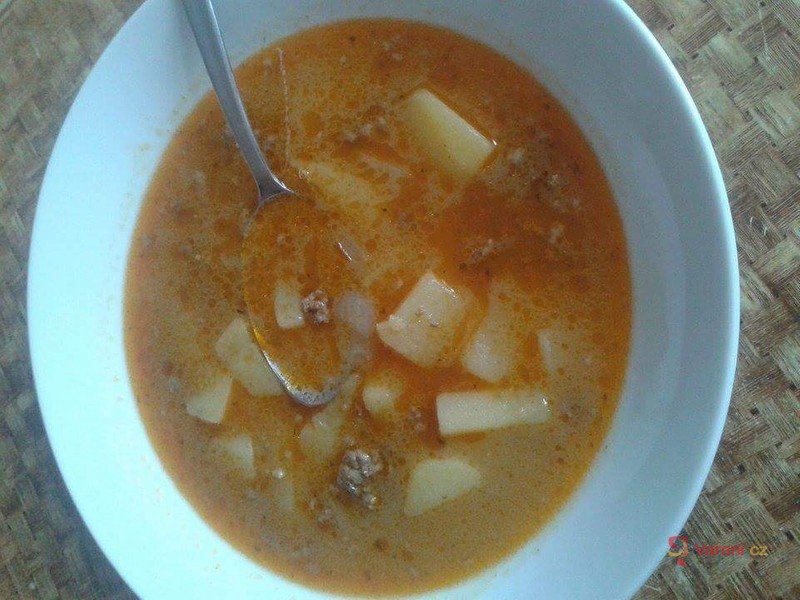 Gulášová polévka z mletého masa - fotografie 2