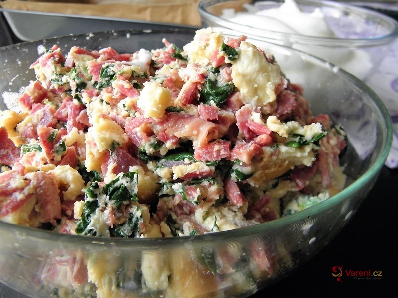 Špenátová nádivka s uzeným jazykem - fotografie 3