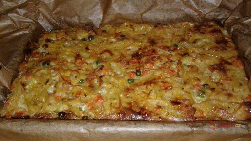 Zapečené těstoviny s hráškem - fotografie 4