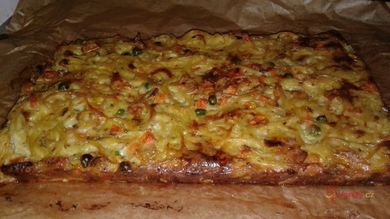 Zapečené těstoviny s hráškem - fotografie 3