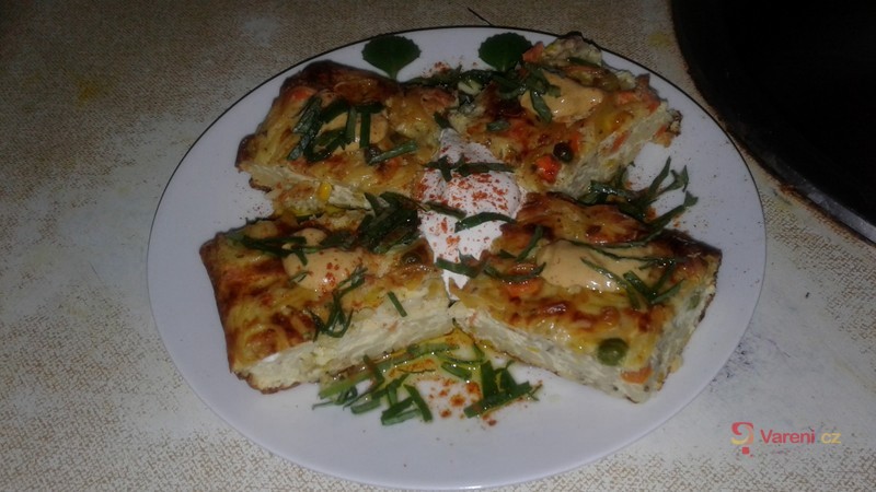 Zapečené těstoviny s hráškem - fotografie 2