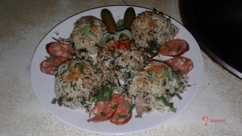 Rizoto s čerstvým špenátem a krabími tyčinkami - fotografie 2