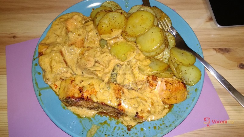 Losos se smetanovo-hořčičnou omáčkou - fotografie 2