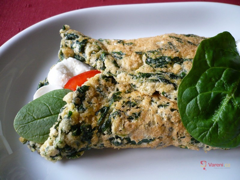 Špenátová omeleta s omáčkou - fotografie 3