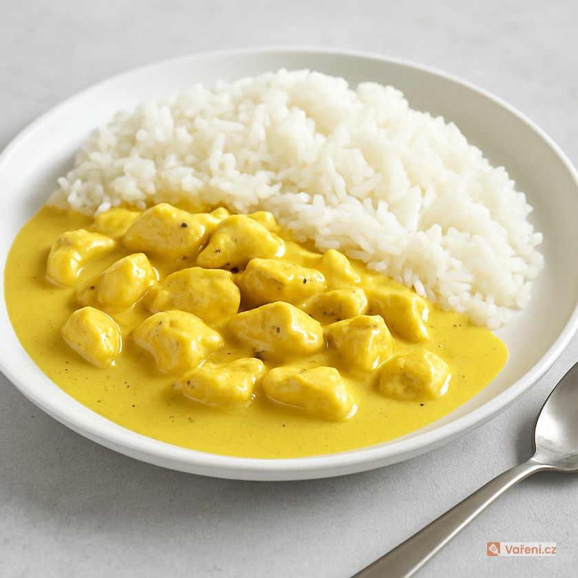 Kuřecí prsa na kari se zakysanou smetanou