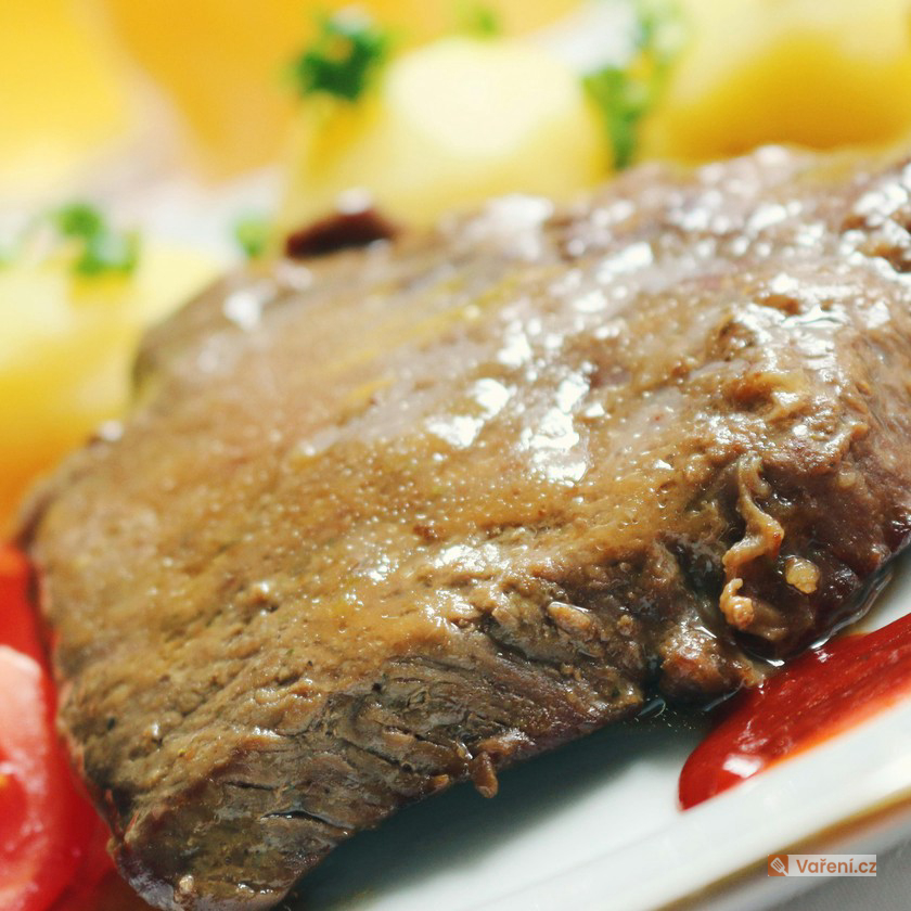 Pečená kančí kýta s hořčicí