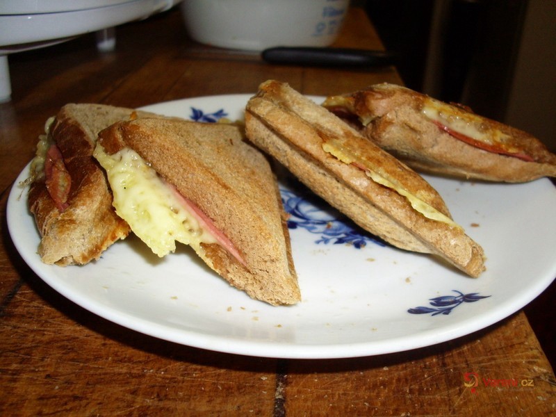Toasty se sýrem a salámem - fotografie 2