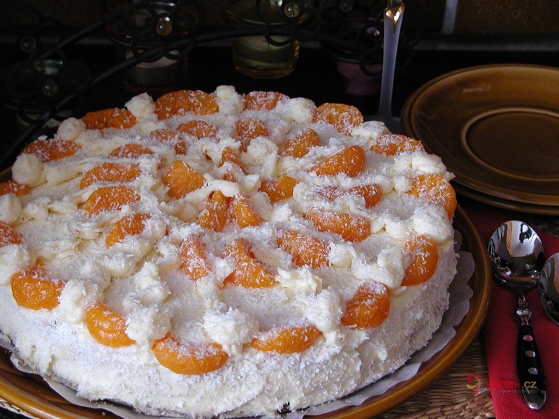 Mandarinkový dort s krémem
