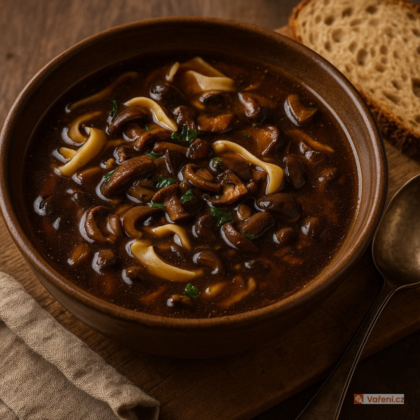 Selská polévka s houbami