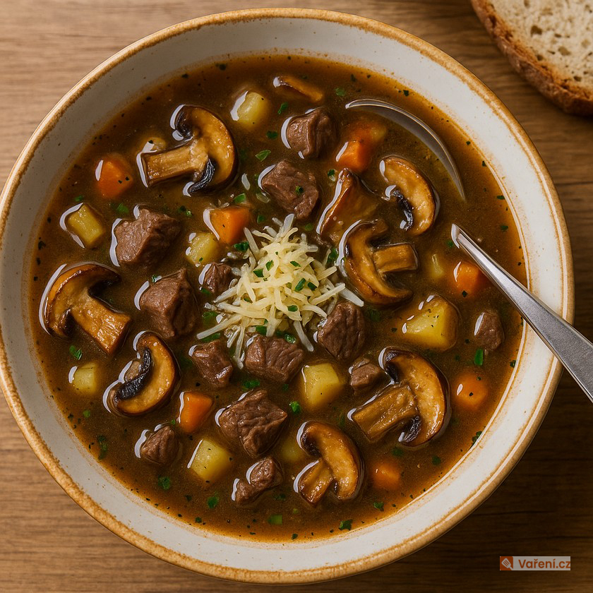 Zvěřinová polévka s houbami